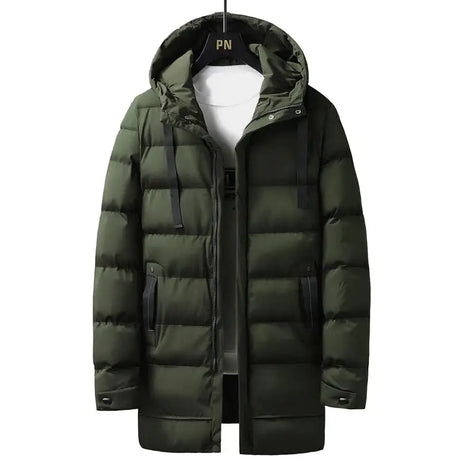 7xl Plus Size Padded Parkas Men Thick Warm Coats Solid Warm Cotton Long Coats Windbreaker Winter Outerwear 6xl Thermal Jacket - Lootquake