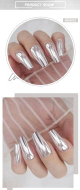 Moonlight Mirror Nail Powder Aurora Silver Glitter Metallic Effect UV Gel Polish for Manicure DIY Nail  Art Design Decoration