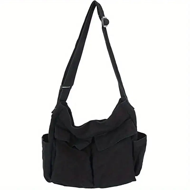 Women's School Messenger Bags For Women Shoulder Ladies Designer Handbag Solid Large Capacity Casual Canvas Shoulder Female Bags - Lootquake