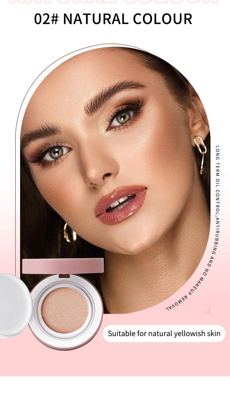 OCHEAL CC Cream Cushion Foundation Cream Corrector hidratante de larga duración Base BB Cream para maquillaje facial Corrector