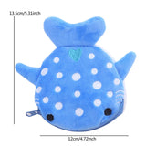 Cute Cartoon Whale Shark Coin Purse Kawaii Wallet Portable Plush Coin Bag Key Earphone Coin Organizer Pouch Zipper Bag Kids Gift - Lootquake