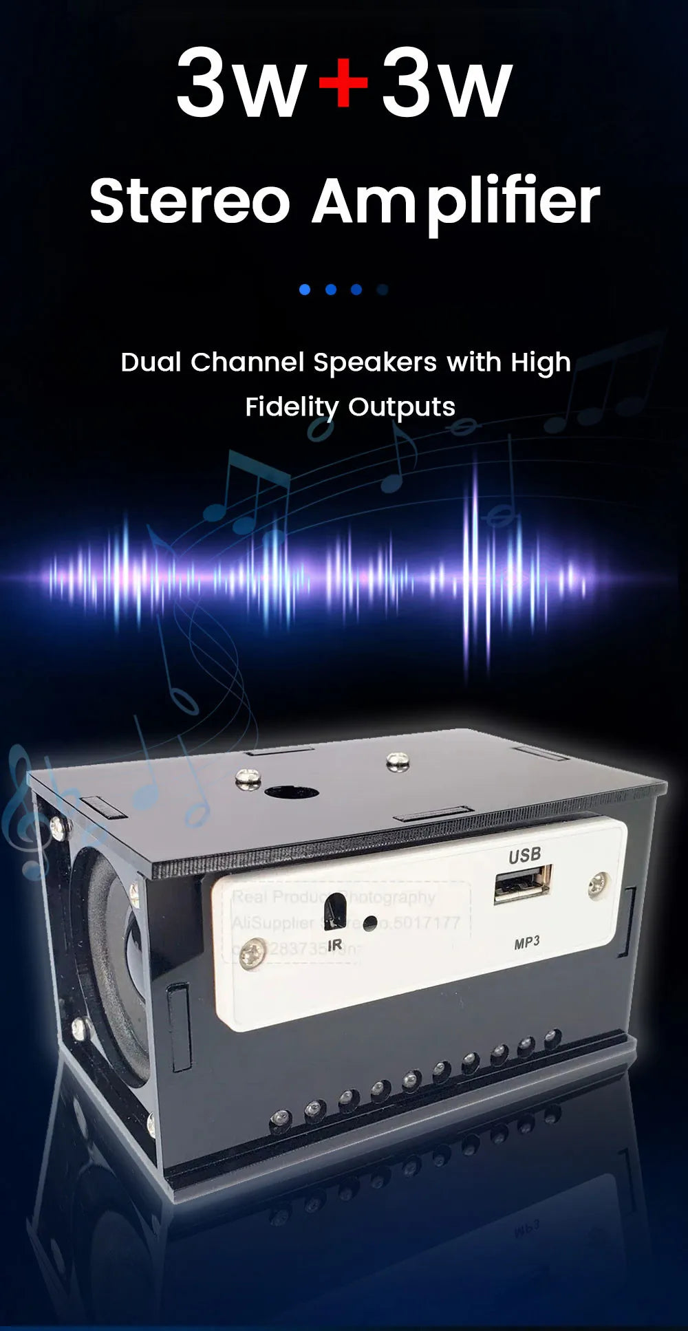 Kit de altavoz Bluetooth para bricolaje, electrónica, proyecto de soldadura, práctica de soldadura, ensamblaje, kit electrónico para bricolaje, componente, altavoces de 2 x 3 W