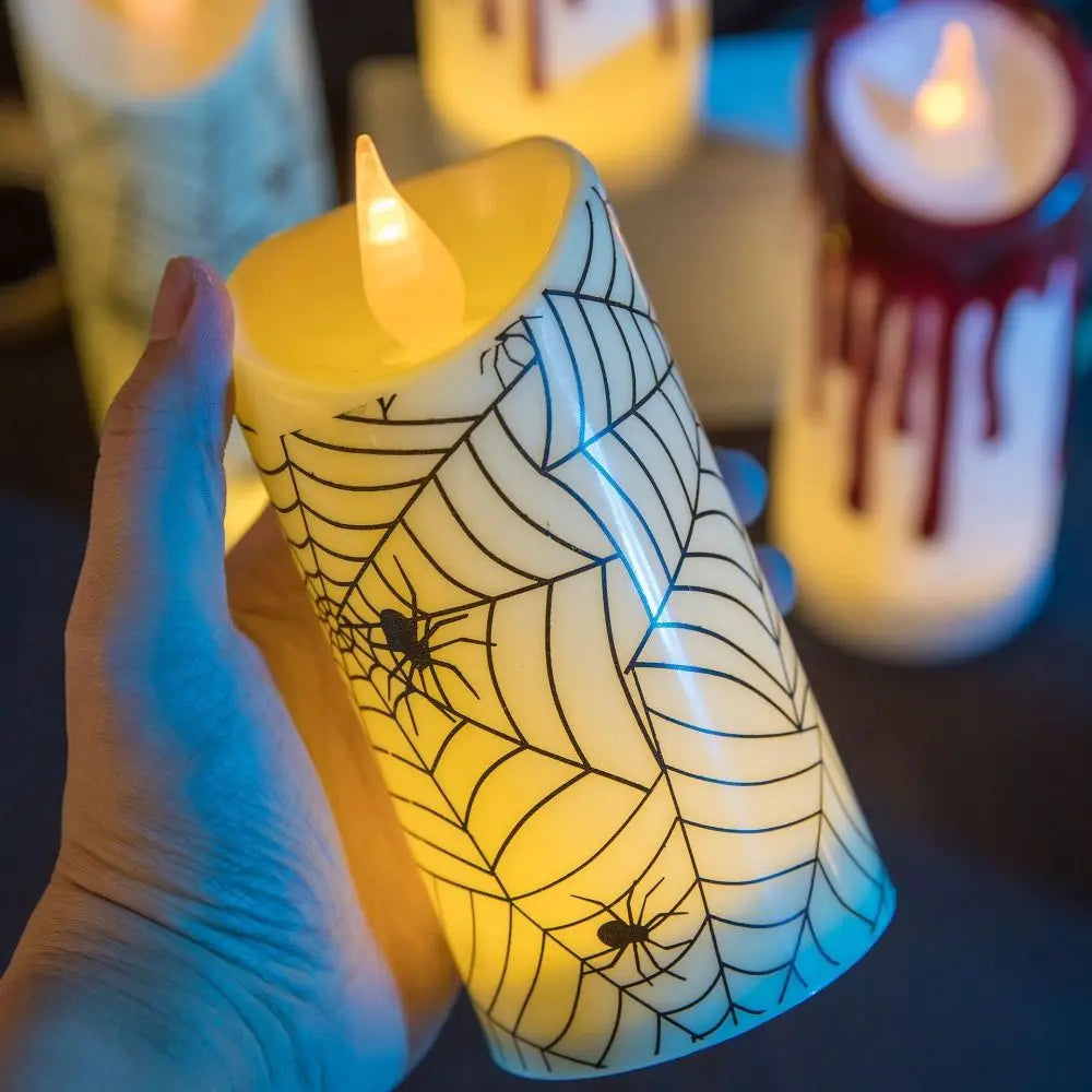 Bougie électronique amusante pour Halloween, décoration d'intérieur, lampe LED, arrangement créatif, veilleuse