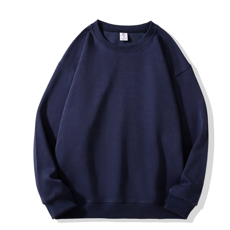 Solid Colors Men's Crewneck Sweatshirt,Cotton-blend Pullover - Lootquake