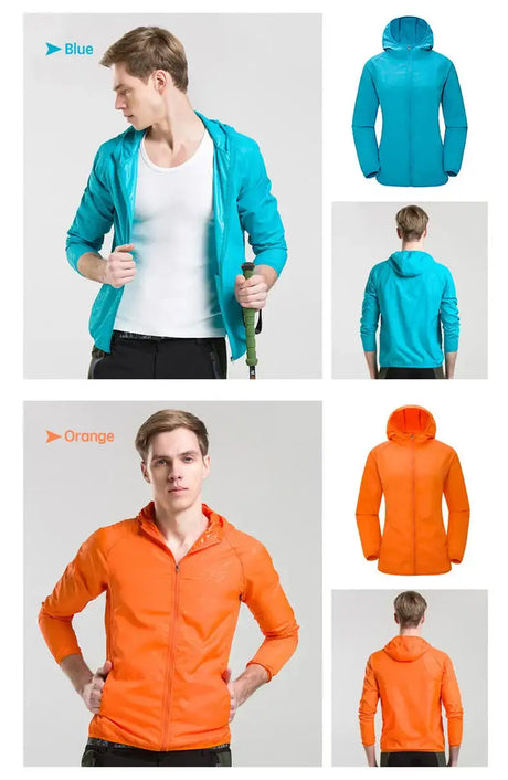 Camping Waterproof Jacket Men Women Windbreaker Men Raincoat Rain Jacket Men Waterproof Hiking Climbing Clothes Sun Protection - Lootquake