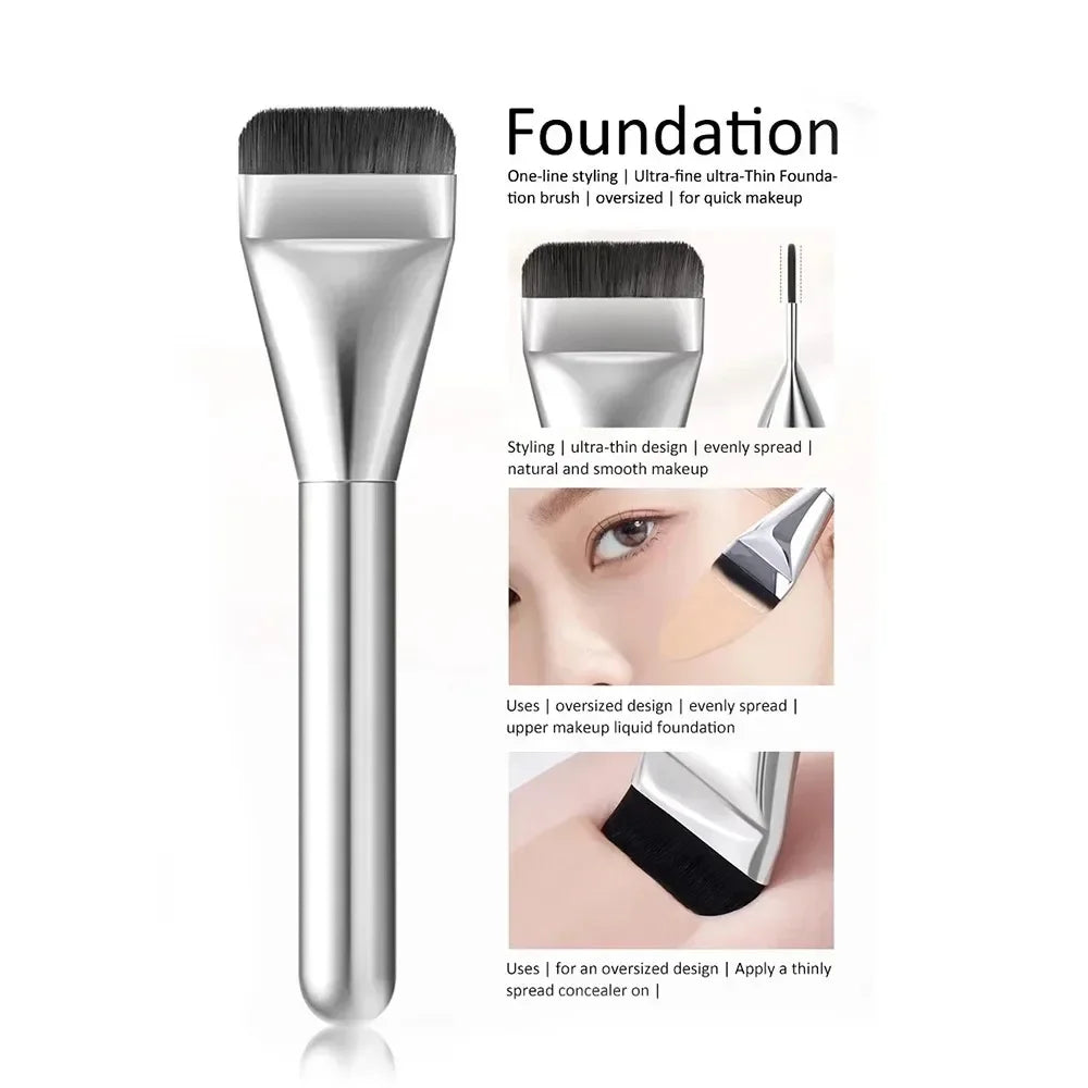 1 pc Foundation Brush – Thin Face Contour Brush for BB Cream, Foundation Powder, Cream & Facial Mask Makeup Applications