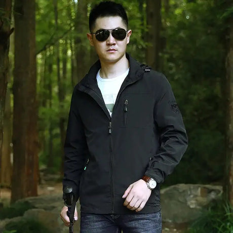 Outdoor Waterproof Jacket Men Breathable Quick Dry Hooded Jacket Coat Windbreaker Jacket Men Multi-Pockets Summer Windbreaker - Lootquake