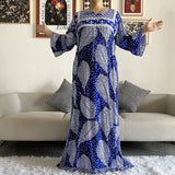 New Style African Dashiki Print Long Sleeve Loose Cotton Elegant Women  Abaya Long Dress Summer Maxi Casual Dresses Vestidos - Lootquake
