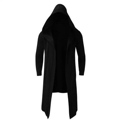 Men's Winter Hooded Cardigan Trench Coat Streetwear Solid Color Windbreaker Leisure Fashion Fleece-lined Jacket Vintage Hoodie - Lootquake