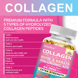 Complex Collagen Capsules, Brighten Skin Tone, Helps Joint, Cartilage & Cardiovascular, Hair, Nails, Digestive Health Supplement