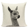 Black and White Cute Animals Cushion Cover - Animal Portrait Decoration Throw Pillow Case 45x45cm for Home Sofa Decor