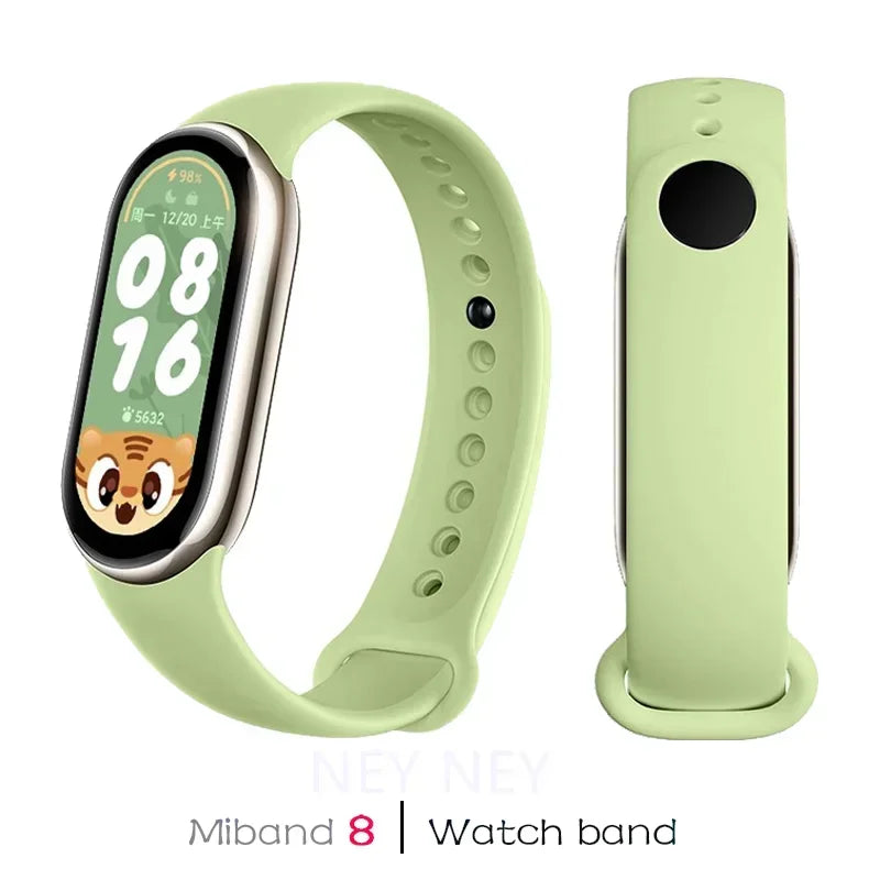 Correas deportivas para Xiaomi Mi Band 8-9 NFC, repuesto de pulsera de silicona Mi Band 9/8, resistente al agua, accesorios para Mi Band 9