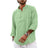 Streetwear Mens Cotton Linen Shirts Casual Lightweight Long Sleeve Henley Shirts for Men Beach Hawaiian Breathable T Shirts - Lootquake
