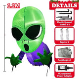 1.2M Halloween Party & Holiday DIY Decorations Inflatable Toys Climbing Window Green Headed Ghost LED Light Outdoor Garden Decor