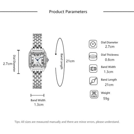 Women's Fashion Square Watches Gold Alloy Strap 2024 Luxury Ladies Quartz Wristwatches Qualities Female Roman Scale Clock - Lootquake