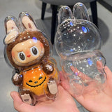 LABUBU Étui transparent pour siège Labubu Étui en plastique Sac à dos Charms