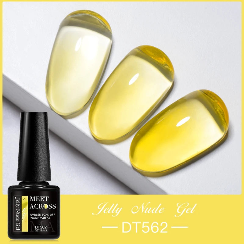 7ml Milky Jelly White Gel Nail Polish Natural Luster Long Lasting Nail Art All for Home DIY Manicure Soak Off UV LED Gel Vernis