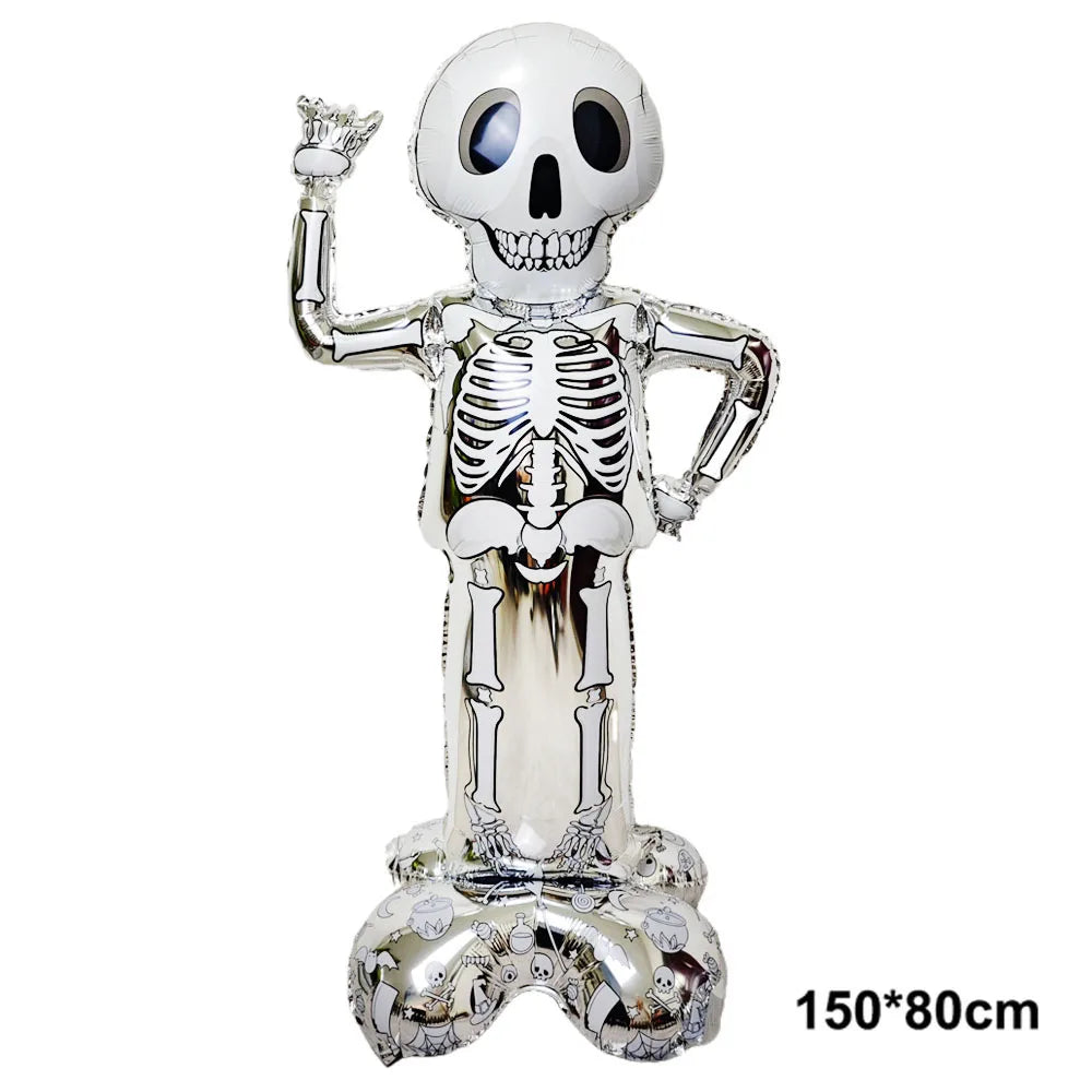 Halloween Theme Standing Balloon Pumpkin Haunted House Spider Cat Foil Balloon Happy Halloween Decor Supplies Kids Gifts