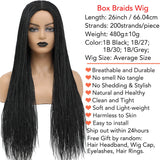 26" Ombre Box Braids Wig | Knotless | Crochet | 1B, 27, 30, Gray | Handmade