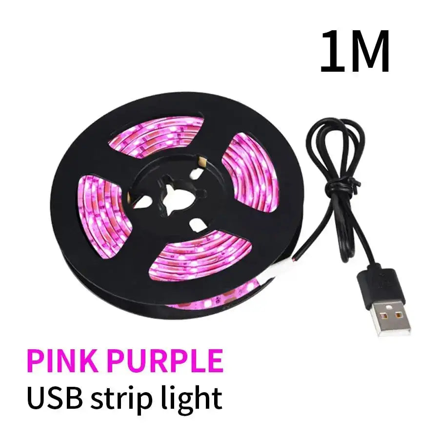 AmmToo 1-5M Plant Light Grow LED Strip 5V USB Full Spectrum Phyto LED for Greenhouse Tent Hydroponic Plants Flower Seed Lighting - Lootquake