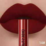 QIBEST Rouge à lèvres liquide mat Waterproof longue tenue Velours Gloss à lèvres Tube de teinte Pigment Nude mat Rouge à lèvres Maquillage des lèvres