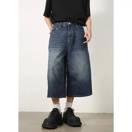 Deeptown Vintage Loose Jorts Jeans Y2k Streetwear Oversize Shorts Denim Pants Korean Fashion Baggy Grunge Trouser Summer Neutral - Lootquake