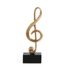 Figuras de notas musicales para decoración del hogar, esculturas de resina doradas, adornos para escritorio, piano, oficina, TV, mueble, recuerdos.
