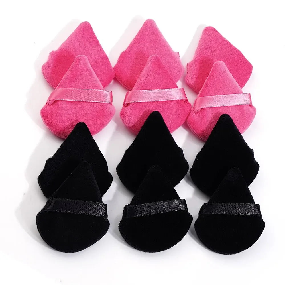 10/12 Pcs Triangle Powder Puff Wet Dry Use For Loose Powder Liquid Cosmetic Soft Plush Powder Puff Makeup Foundation