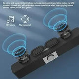 Bluetooth Soundbar Speaker 3W*2 Dual Bass 360° Stereo Wired & Wireless USB Powered HiFi Audio for PC TV