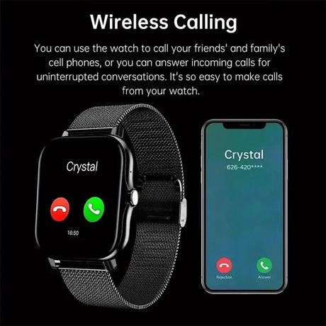 2024 Smart Watch Android Phone 1.44'' Inch Color Screen Bluetooth Call Blood Oxygen/Pressure Monitoring Smart Watch Women Men - Lootquake