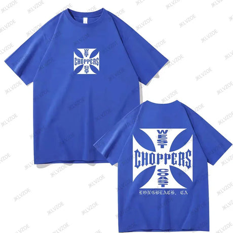 West Coast Choppers Cross Frame Print Women Tshirt Hip Hop Streetwear T-shirts Fashion Tees Short Sleeve Oversized Unisex Tops - Lootquake