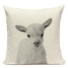 Black and White Cute Animals Cushion Cover - Animal Portrait Decoration Throw Pillow Case 45x45cm for Home Sofa Decor