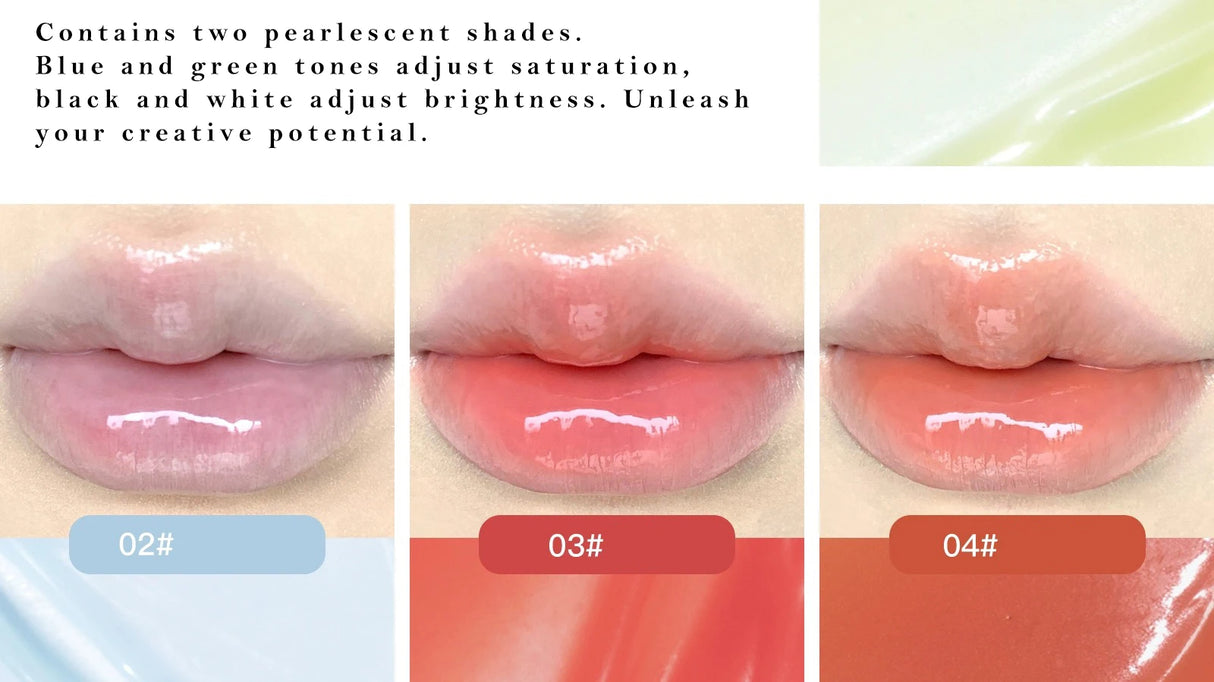 FLORTTE 10-Color Lip Palette Lip Gloss and Lipstick Glossy Moisturizing Pigmented Multifunctional Easy to Apply