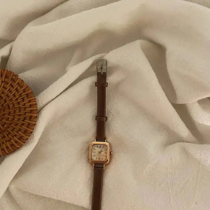 Women Watch Small Square Dial Thin Leather Strap Ladies Wristwatch Elegant Female Watches Casual Relogios Feminino Reloj - Lootquake