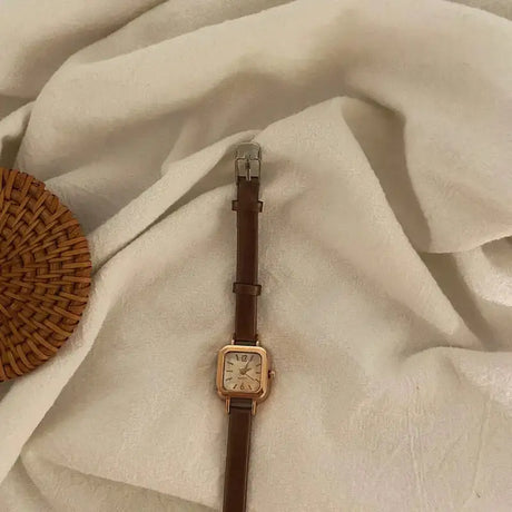 Women Watch Small Square Dial Thin Leather Strap Ladies Wristwatch Elegant Female Watches Casual Relogios Feminino Reloj - Lootquake