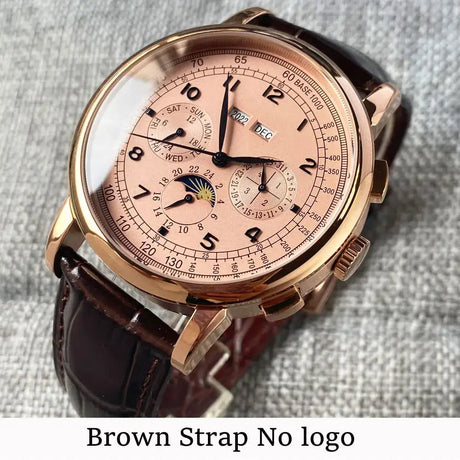 Corgeut Multi Functional Watch Automatic Mechanical Watch for Men 42mm Day Date Month Year Day/Night ST1655 Movt Polished Case - Lootquake