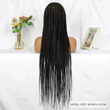 34" Full Lace Braided Wig | Knotless Box Braids | Baby Hair | Kanekalon Synthetic Hair | Black Women