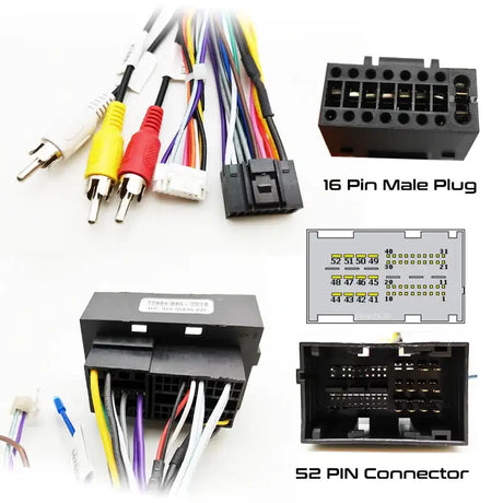 Car Radio Harness Adapter CAN Bus Decoder RCA Connector 16Pin to 52 Pin Wiring Cable for Jeep Renegade Cherokee Compass Wrangler - Lootquake