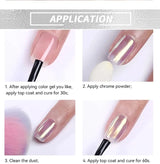 Moonlight Mirror Nail Powder Aurora Silver Glitter Metallic Effect UV Gel Polish for Manicure DIY Nail  Art Design Decoration