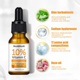 Vitamin C Serum for Face Hyaluronic Acid Lighten Age Black Spots Sunburn Anti-oxidation Wrinkle Remove Shrink Pore Skin Care