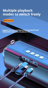 Altavoz Bluetooth portátil estéreo envolvente de 20 W con graves impactantes y luz colorida, subwoofer inalámbrico resistente al agua, boombox para karaoke en casa