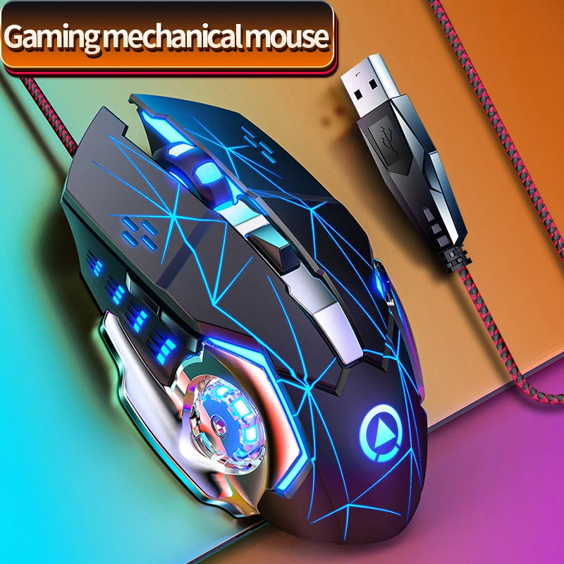 G15 Mechanical Gaming Mouse 7-Color Breathing Light Wired Laptop USB Desktop Office Computer Gaming Mouse Mute