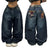 2024 New American Trend Retro Hip-hop Embroidery Pattern Baggy Jeans For Men And Women Y2K Harajuku Gothic Wide Pants Streetwear - Lootquake