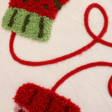 1 funda de almohada navideña con diseño de ciervo, guantes bordados de terciopelo, decoración navideña para sala de estar.