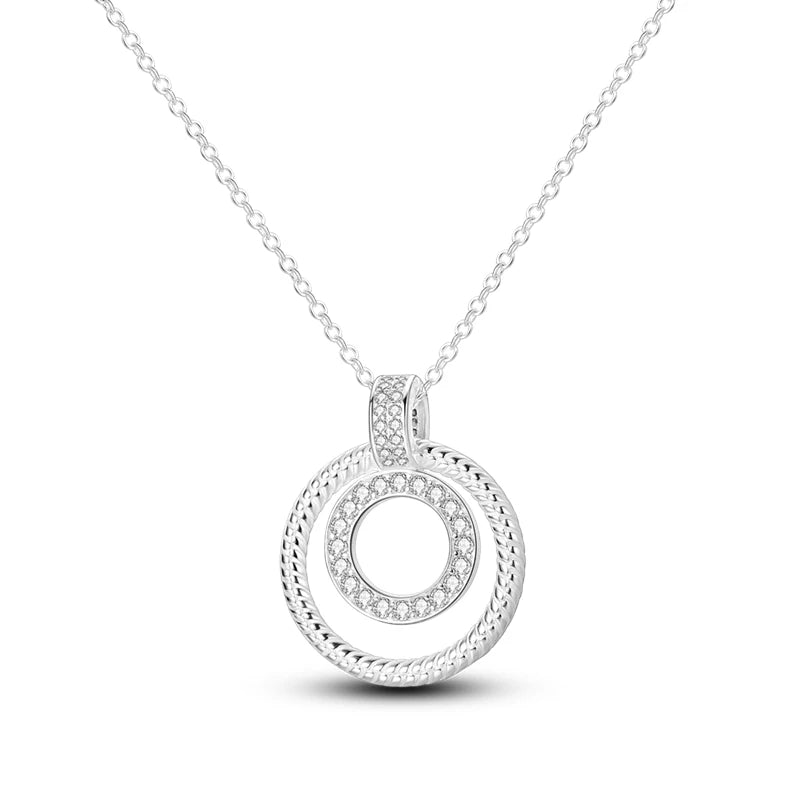 Silver Plated Women Link Chain Fine Necklace Fit Mini Dangle Charms DIY Fashion Pendant Collar - Lootquake