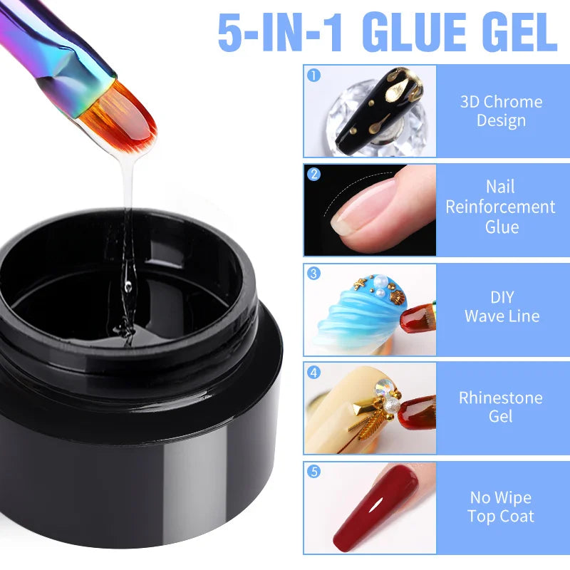 BORN PRETTY Metallic Painting Gel Gold Silver Mirror Effect Nail Polish Super Bright Drawing Line French Nail UV Painting Varnis