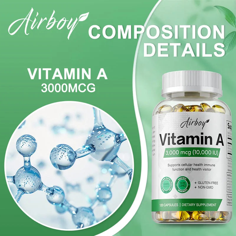 Vitamina A: favorece la salud de la piel y los ojos, la actividad antioxidante, el sistema inmunitario y la función reproductiva.