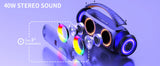 Altavoz inalámbrico portátil Bluetooth, altavoz boombox potente con subwoofer, sonido estéreo de graves profundos y potente, resistente al agua IP65.