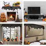 Halloween Decorations Set Spider Web Table Runner Fireplace Scarf Cover Tablecloth 3D Bats Wall Stickers Halloween Party Decor