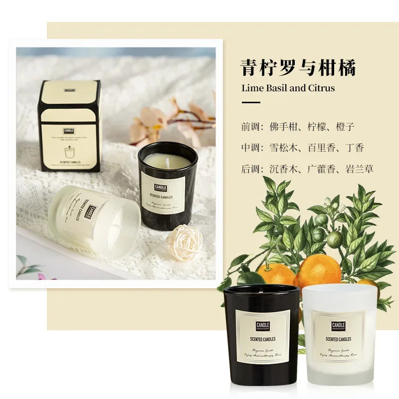1 vela de aromaterapia con aroma a planta europea moderna para sala de estar, dormitorio, purificación del aire, fragancia duradera, decoración de vasos.
